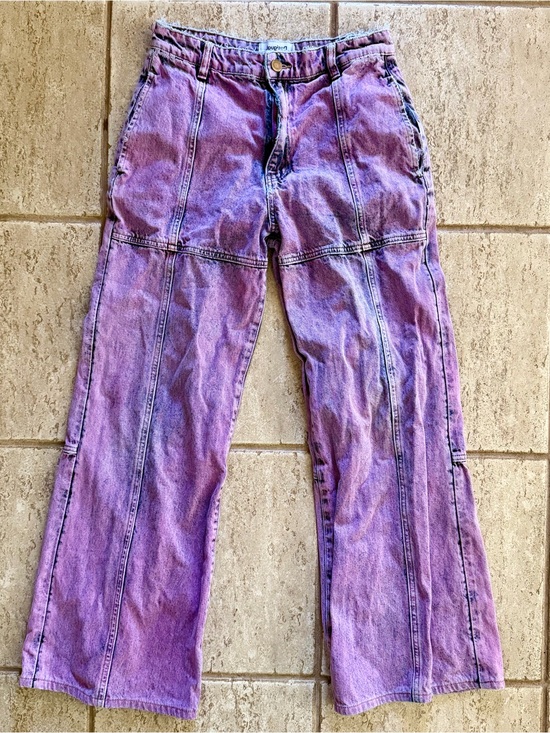 Desigual Pants - RARE Desigual x Maitrepierre Purple Wide-Leg Jeans, Sz M Acid Wash Distressed
